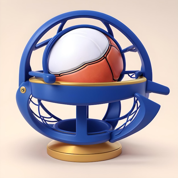 Photo illustration de clipart de basket-ball dynamique en 3d