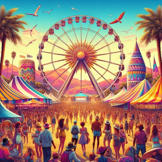 L'illustration de Coachella commence la célébration avec la roue de Ferris