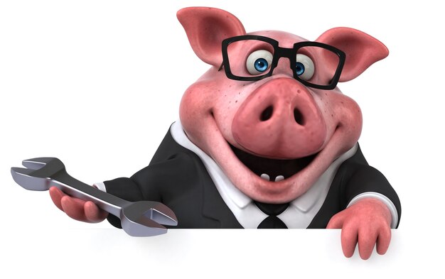 Photo illustration de cochon amusant