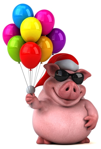 Photo illustration de cochon amusant