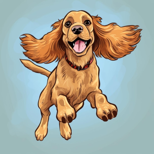 Illustration d'un Cocker Spaniel adorable avec une forte expression faciale