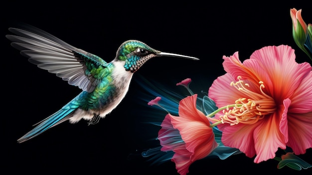 illustration d'un colibri en vol