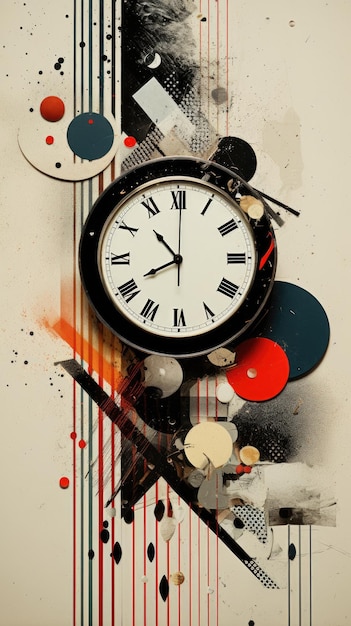 illustration d'un collage d'horloge résumé