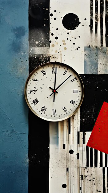 illustration d'un collage d'horloge résumé