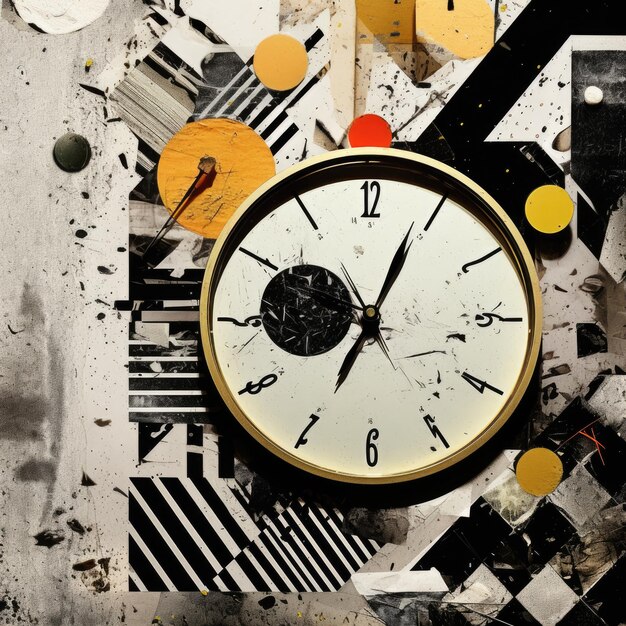 illustration d'un collage d'horloge résumé