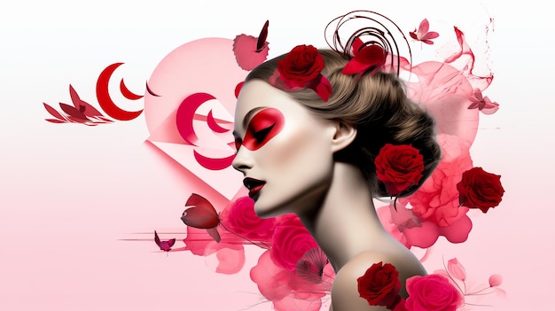 illustration de collage sensuellement glamour pour la romance et la sophistication de la Saint-Valentin