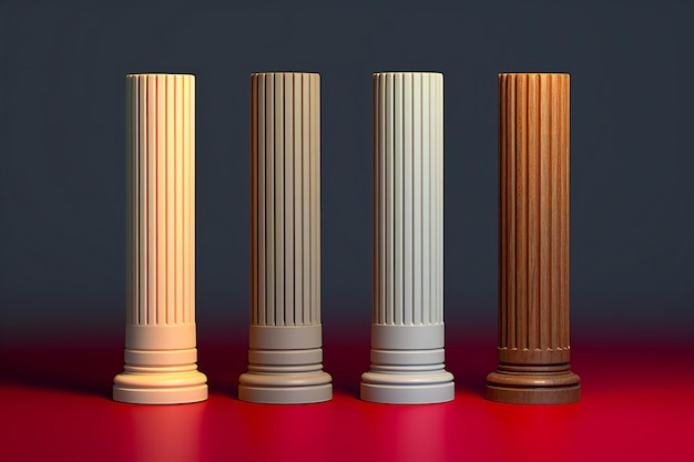 Photo illustration de colonnes classiques sur un fond sombre