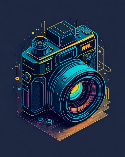 Illustration colorée d'un appareil photo