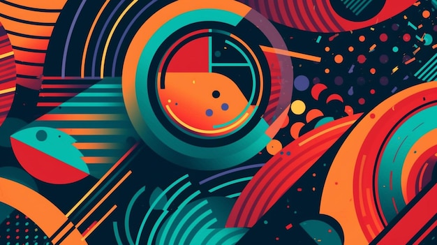 Une illustration colorée d'un cercle avec un trou noir et un trou noir avec le mot "espace" dessus.
