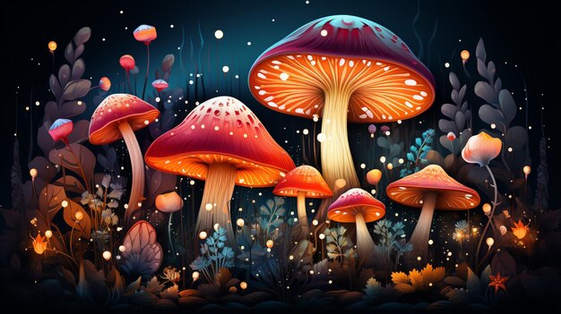 illustration colorée d'un champignon