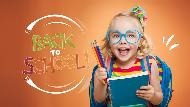 Illustration colorée du sac à dos pour le retour à l'école