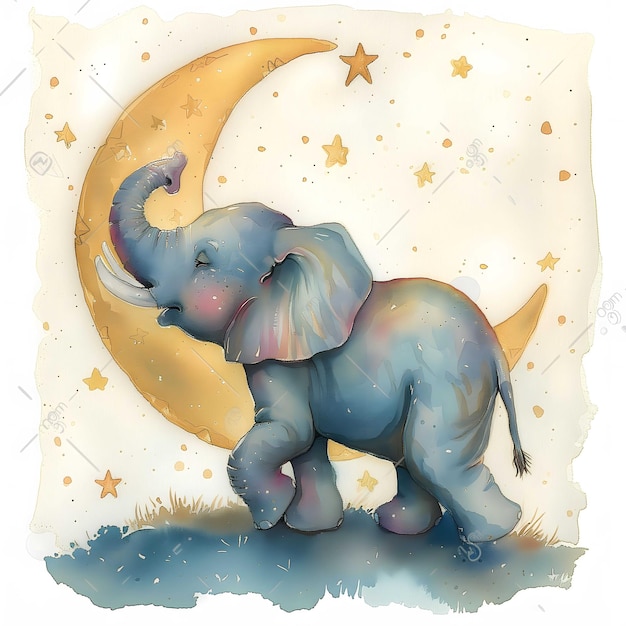 Illustration colorée de l'éléphant de l'île Bamileke style artistique image UHD