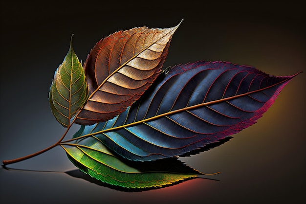 Une illustration colorée de feuilles