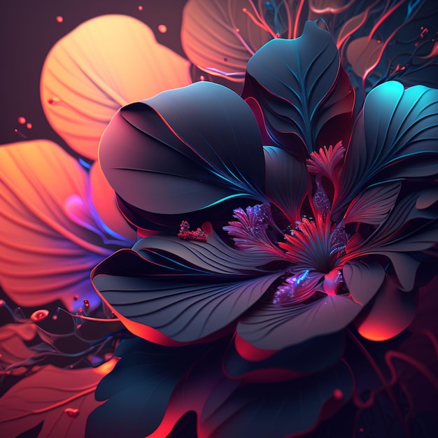 illustration colorée de fleur 3d