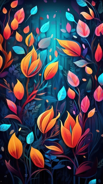 Une illustration colorée d'un fond floral.