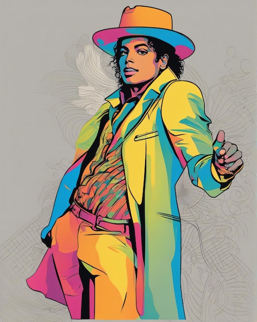 Photo illustration colorée de michael jackson