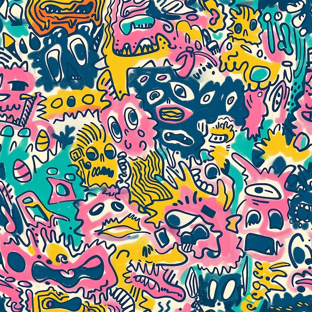 une illustration colorée avec le mot " heureux " dessus