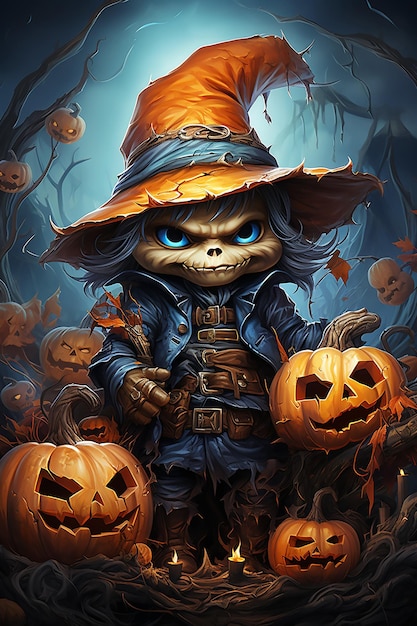 Illustration colorée de pirates Halloween Pirate Life expédier des crânes épée inspirant mignon