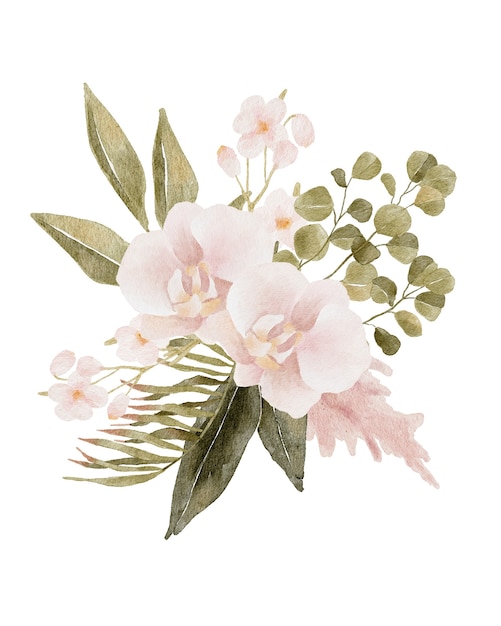 Illustration de composition de fleurs aquarelle