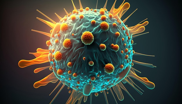Illustration de concept abstrait de cellule viraleIA générative