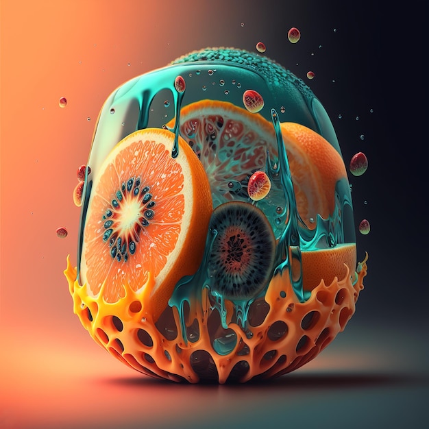 illustration de concept de fruits abstraits