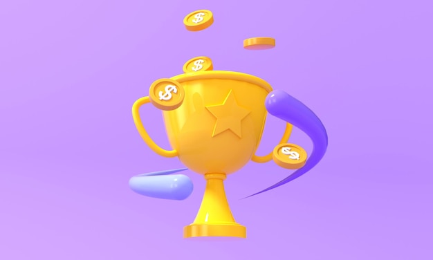 illustration de concept de trophée bonus de rendu 3d