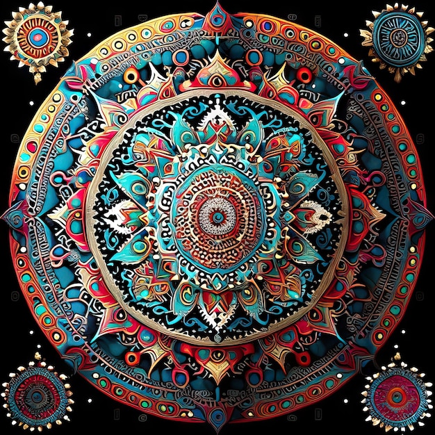 Illustration de conception colorée de mandala