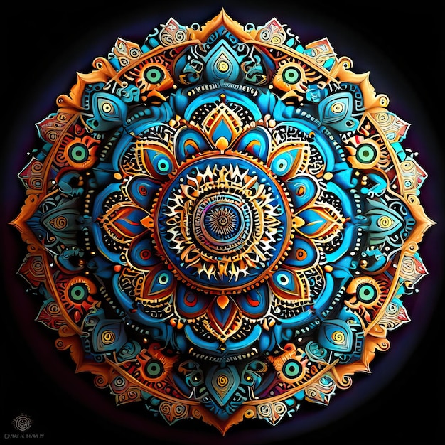 Illustration de conception colorée de mandala