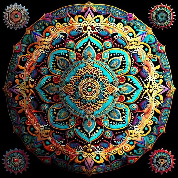 Illustration de conception colorée de mandala