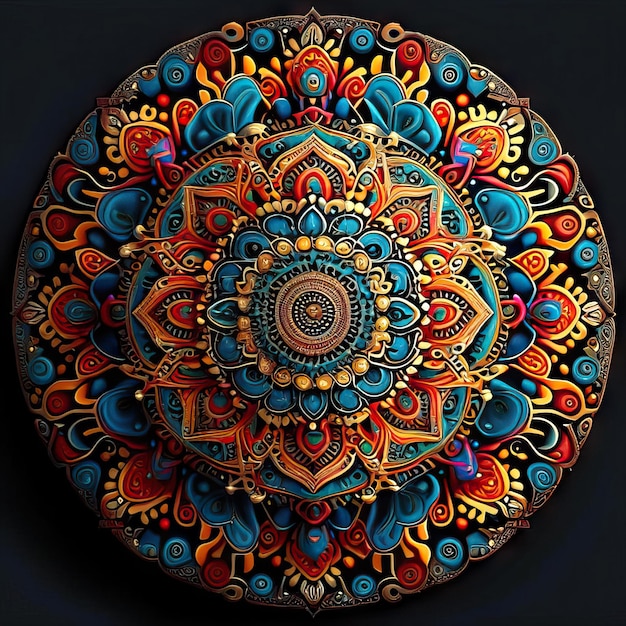 Illustration de conception colorée de mandala