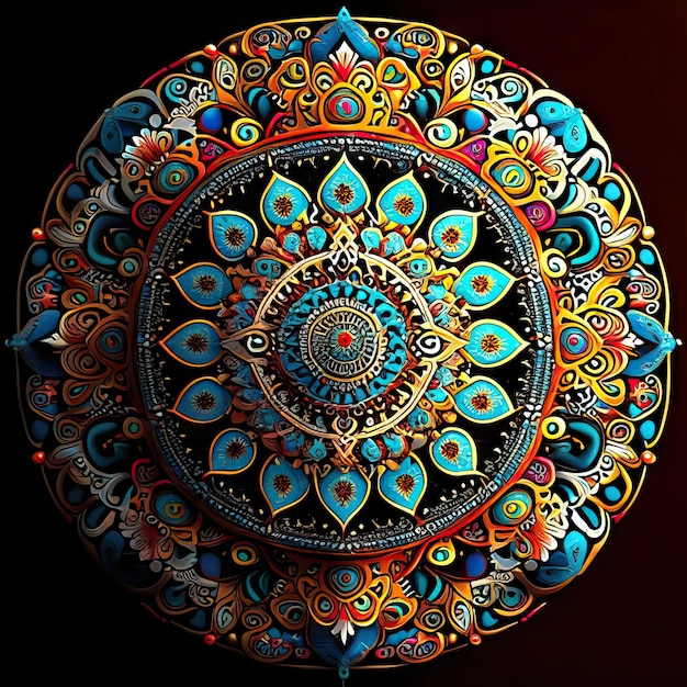 Illustration de conception colorée de mandala