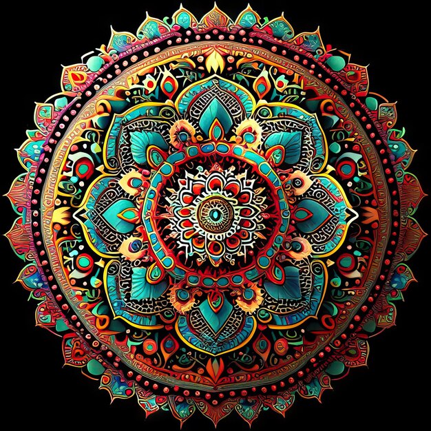 Photo illustration de conception colorée de mandala