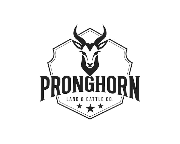 illustration de la conception du logo de la ferme de pronghorn