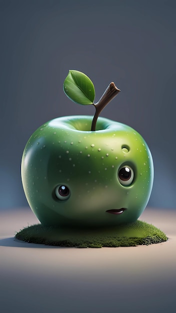 Illustration de la conception du personnage de dessin animé 3D de la pomme