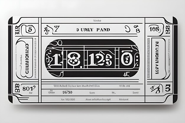 Photo illustration de la conception du reçu du billet