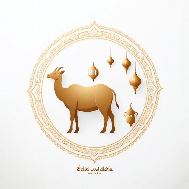 Photo illustration de conception de l'eid al adha sur un fond blanc