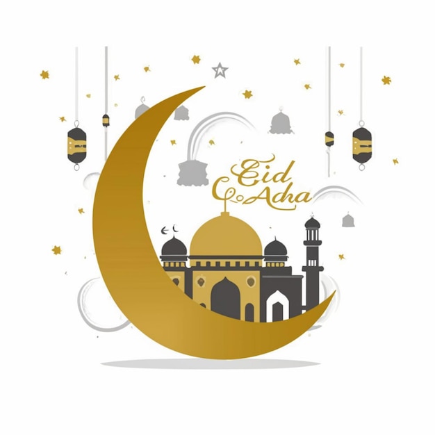Illustration de conception de l'Eid Al Adha sur un fond blanc