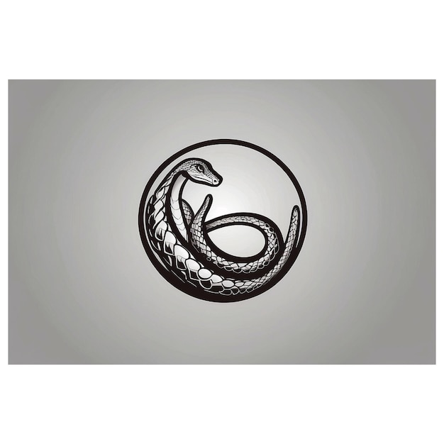 Photo illustration de la conception de l'icône vectorielle du logo de la silhouette du serpent