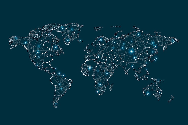 Photo illustration de conception de réseau mondial