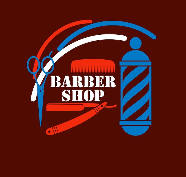 Illustration de conception simple Logos Barber Shop Peut être utilisé pour l'enseigne et la bannière
