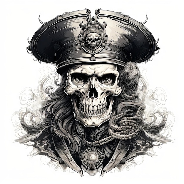 Illustration d'une conception de tatouage d'art de crâne de style