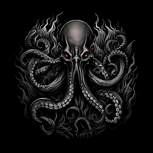 illustration de conception de tatouage de kraken
