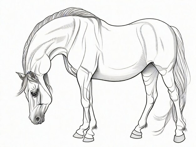 Photo illustration de contour de cheval dessiné à la main