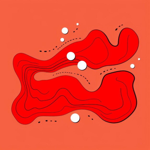 Photo illustration de contour rouge minimaliste sur fond orange