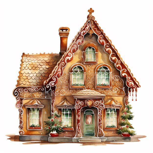 Illustration cookie maison de Noël image de fond blanche art généré par l'IA