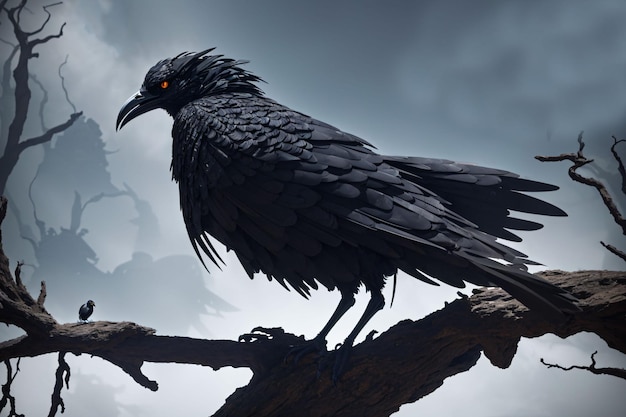 l'illustration d'un corbeau