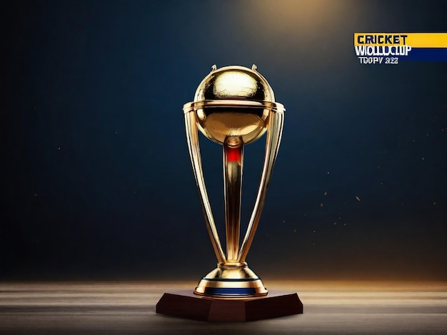 illustration de la coupe d'or réaliste pour le cricket