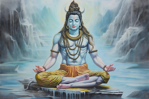 illustration de Craft une peinture détaillée représentant le Seigneur Shiva avec