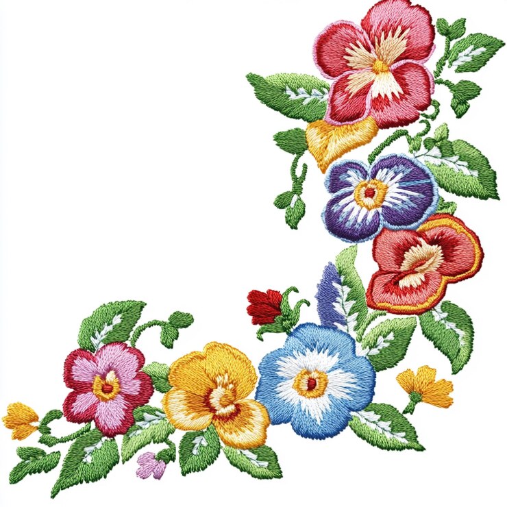 Photo une illustration de la création d'une bordure avec des points de broderie