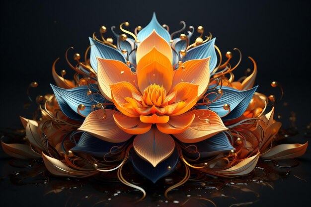 Illustration créative générative ai image fleur de lotus zen sur l'eau méditation harmonie concept de spiritualité